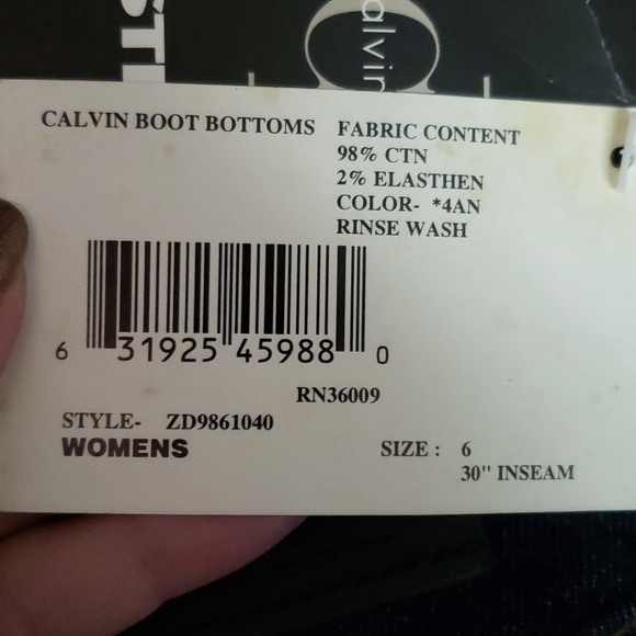 🎉HP🎉NWT! Calvin Klein bootcut denim jeans, size 6 - Picture 4 of 10